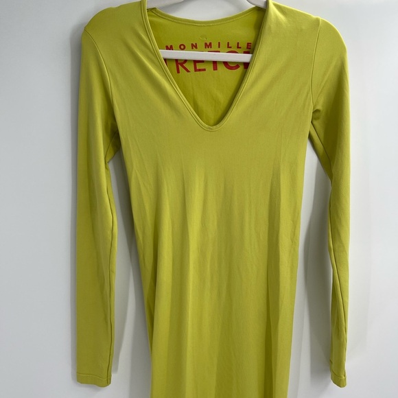 Simon Miller Stretch Kiwi Xema V-Neck Long Sleeve Dress Size Xs/small - Picture 6 of 12